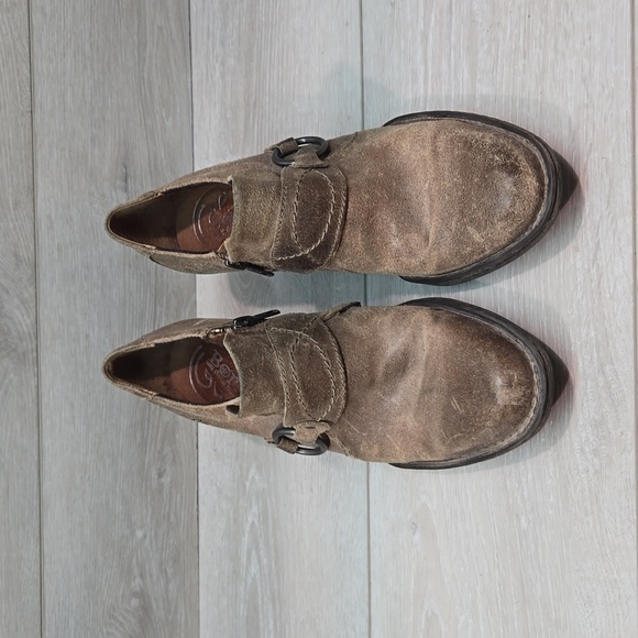 Born Women Ankle Leather Heels Boots shoes sz 8 - Picture 3 of 10